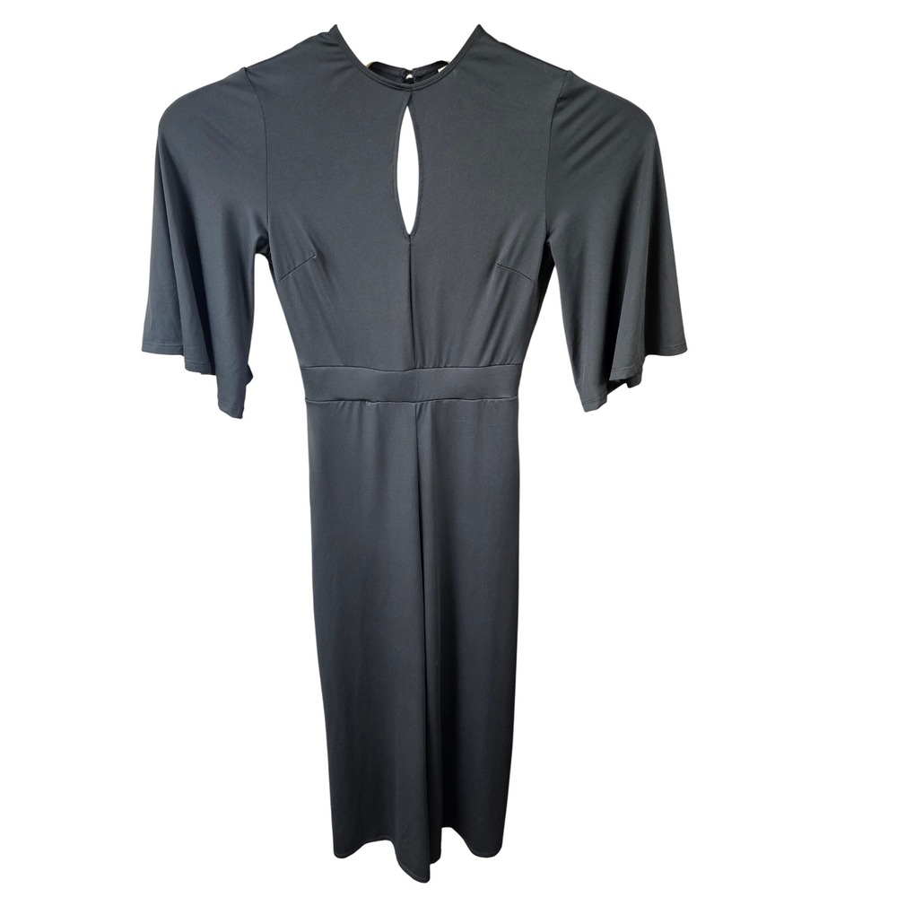 Halara Black Keyhole Cutout Bell Sleeve Wide Leg Jumpsuit Small NWT